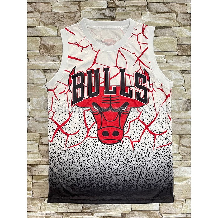 Maillot Chicago Bulls Michael Jordan NO 23 Mitchell & Ness Blanc Rouge